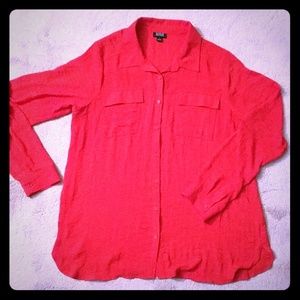 Women's A.N.A. long sleeve button up Shirt Large